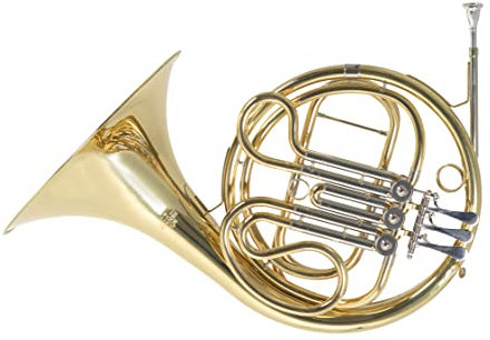 Roy Benson F-Waldhorn HR-302 (Messing Schallstück und Korpus, 3-Ventilig mit Kugelgelenken, Goldmessing Mundrohr, Neusilber Zügen, professionelle Klangqualität, mit kompakten Formetui)