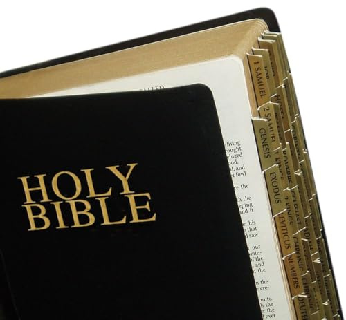 Tabbies Gold Bible Indexing Tabs, Old & New Testaments, 80 Tabs Including 64 Books & 16 Reference Tabs, Gold-Coloured (58350) | Laminated for strength and durability; Double sided all around design grips on both sides of side