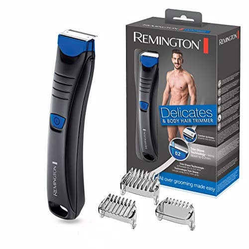 Remington Rifinitore e Rasoio Per Il Corpo, Intimo, Ascelle, Capelli Corti, 0.2 Mm Lama A Due Sensi, 3 pettini lunghezza fissa inclusi, BHT250