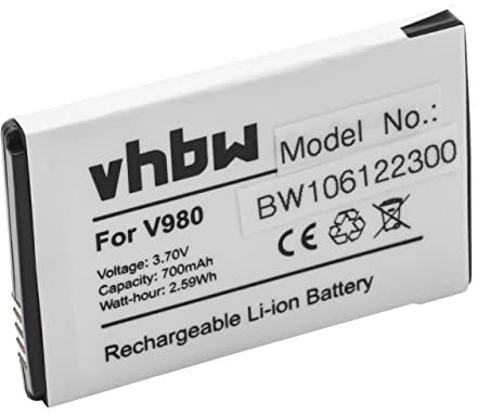 vhbw batteria compatibile con Motorola V360, Q 9h, V235, Wilder, V1075, V1050, V980 smartphone cellulare (700mAh, 3,7V, Li-Ion)