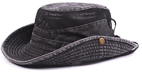 KeepSa Baumwolle Sonnenhut Herren Sommerhut UV Schutz Wanderhut Fischerhut Trekking Faltbar SafariHut mit Kinnband Outdoor Buschhut Hiking Bucket Hat