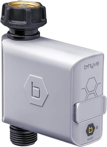 Orbit 21005 B-hyve Bluetooth-Schlauch-Wasserhahn-Timer, grau | App-gesteuerter WLAN-Smart-Schlauch-Timer mit einstellbarem Bewässerungsplan und wetterfestem, batteriebetriebenem Design