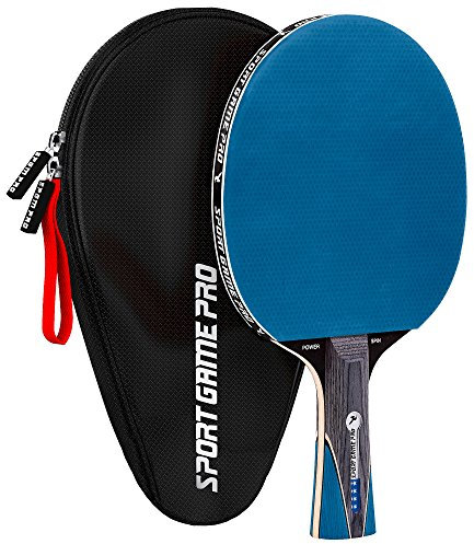 Sport Game Pro Ping Pong Paddle mit Killer Spin - Tischtennisschläger mit Komfortgriff 2,0 mm Spunge - Tischtennisschläger mit Geschenkbox, blau
