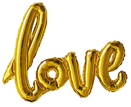 Oblique Unique® Folien Luftballon Love Schriftzug Folienballon für Hochzeit JGA Junggesellinnenabschied Hochzeitstag Valentinstag Roségold Gold - Farbe wählbar (Gold)