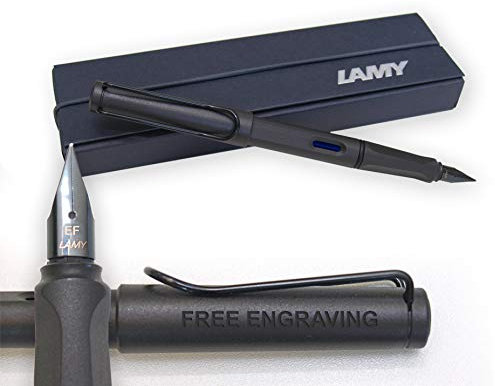 LAMY safari Fountain Pen - Charcoal Matt Black 017 model +Gift box - Free Engraving/personalised- choose with or without Engraving
