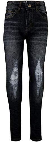 A2Z 4 Kids Boys Ripped Denim Biker Jeans Slim Fit Trousers Age 5-14 | Adjustable Waist Skinny Pants For School Play Outings And Casual Comfort