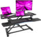 PUTORSEN 37.4 inch Standing Desk Converter, Height Adjustable Sit Stand Desk Converter, Ergonomic Adjustable Desk Riser with 37.2 inch Keyboard Tray and Tablet Slot, Black