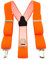 TigerTie Unisex Hosenträger in Y-Form mit 3 extra starken Clips - Farbe in neonorange einfarbig Uni - hochwertige Verarbeitung - Breite 35 mm