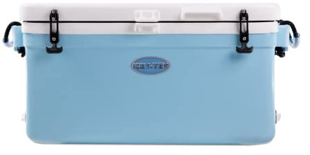 Icey-Tek 56 Litre Long Cool Box - Baby Blue & White