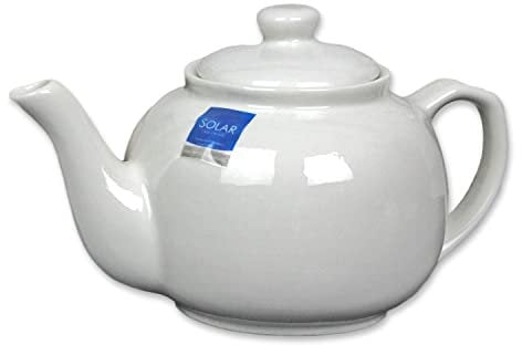 White Porcelain Teapot 8 Cup 1.1 Litre Traditional Large Teapot Stoneware Tea Coffee Serving Pot Jug