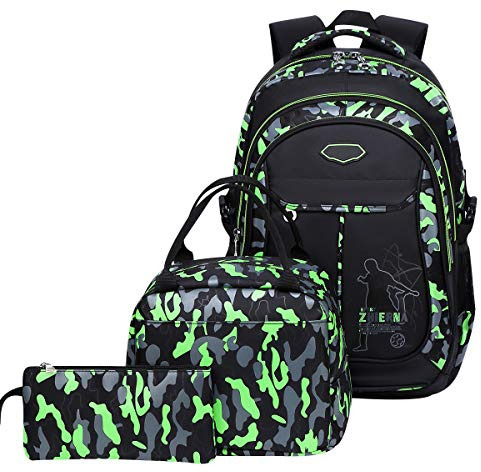 Schulrucksack Set Mädchen Teenager Rucksäcke Schule Jungen Schulrucksäcke Weiterführende Schule Rucksack Groß Herren Damen Schulrucksack Oberstufe Laptop Jugendliche Großer Freizeitrucksack Grün