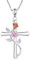 BlingGem Collier pour Femme Croix Argent 925/1000 Collier de Pierre de Naissance Octobre Pendentif Zircone Cubique 5A Bijoux Anniversaire Cadeau pour Femme Maman Epouse Fille