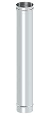 Schornstein - Längenelement EW einwandig 1000mm Länge und 120mm Durchmesser, 0,6mm Wandstärke, Edelstahl