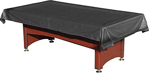 Pool Table Cover PVC Waterproof Dustproof for 7/8 Ft Billiard/Pool Table (Black, 7FT)