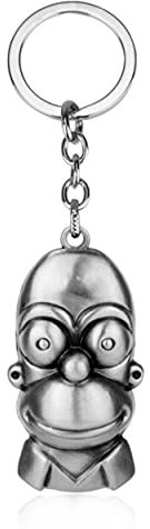 Homer Simpson - Porte-clés Métal 3D - 5,7 cm - Couleur Argent