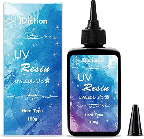 JDiction UV-Harz, Upgrade UV-Epoxidharz, kristallklarer, harter Kleber, solarhärtendes, sonnenlichtaktiviertes Harz für handgefertigten Schmuck, DIY-Basteldekoration, Gießen und Beschichten (100g)