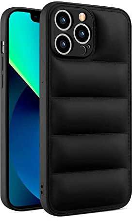 ICOVERI Schutzhülle für iPhone 13 Pro Max Puffer, TPU-Schutzhülle mit Luftblasen für zusätzlichen Schutz, kompatibel mit iPhone 13 Pro Max Puffer Case iPhone, Kameraschutz, stoßfest, Schwarz