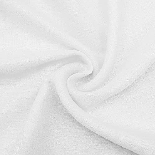 DESHOME Haiti - Tessuto al metro per tende semitrasparente, stoffa per tende a metro per interni altezza 3 metri per soggiorno camera da letto cucina (Bianco, 1 metro)