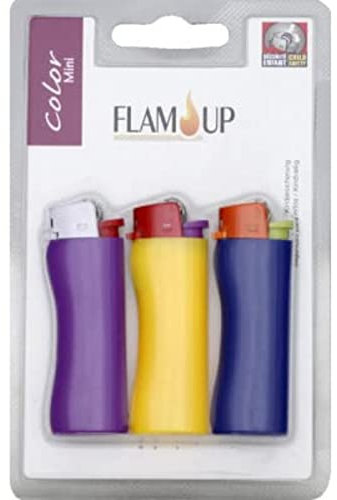 Flam'Up Briquet flam up pierre curve color mini x3 flamme fixe - Le lot de 3 briquets