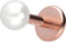 PIERCINGLINE Titan Labret mit Push Fit SYNTH. PERLE Piercing Ohr Helix Conch Tragus Roségoldfarben 1,2x6x3 mm