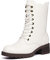 DREAM PAIRS Stivali da Stringati a metà Polpaccio da Donna Scarpe Autunno Inverno Comodi Stivali da Combattimento alla Moda con Cerniera da Donna,Size 40,Bianco,DMB214-E