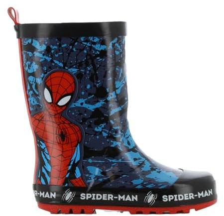 Leomil Spiderman Gummistiefel Gummistiefel Kinder 30, Für nassen Tagen, Schwarz