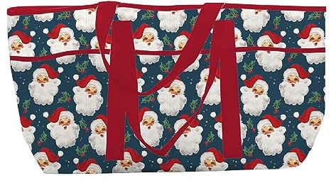 Mary Square Weihnachten gemusterte 29 x 15 Vlies-Laminat offene Einkaufstasche für, Rot (Vintage Red), 29 x 15