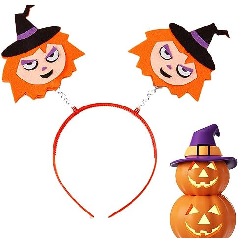 Tacery Halloween Hexe Kürbis Haarreif,Lustiger Haarreifen für Halloween | Handgefertigter Haarreifen, Kopfschmuck, Halloween-Haar-Requisiten