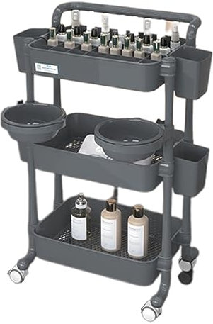 beaka Medizinischer ABS-Wagen Rollwagen 3-Shelf-Schönheitssalon-Rollwagen Mit Griff, Laborwagen Gerätewagen Für Krankenhäuser Tragbar Abräumwagen Medical Dental Lab Cart (Color : G)