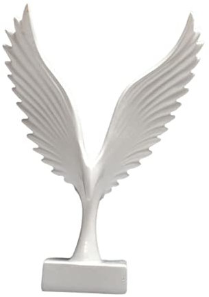 Nordic Angel Wing Statue Skulptur Kunstwerk Harz für Schlafzimmer Hotel Büro weiß, weißer Vogel