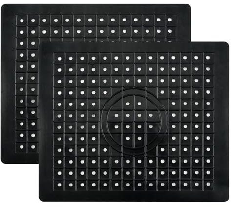 Bncxdc Protector Fregadero Cocina, 2Pack Protector de fregadero ajustable de goma ecológico para el fondo del fregadero, escurrido rápido, fácil de limpiar, escurreplatos funcional,31,4 x 26,1cm,negro