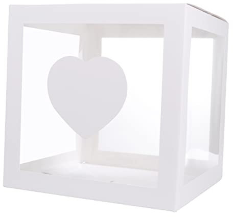 Toyvian Klare Ballonbox aus Hartpappe und Pvc Wiederverwendbar Einfache Faltmontage für Hochzeit Babyparty und Kinderparty Deko Erwachsene