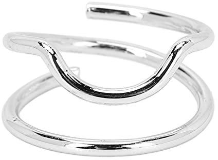 BORDSTRACT Index Finger Nail Ring Vintage Metal Nail Cap Cover Ring Fingernail Nail Art Charm for Women Girls, Electroplated Copper Material(White Gold)