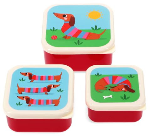 Rex London Snack Boxes (Set of 3) - Sausage Dog