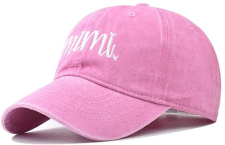 GeRRiT Klassische Vintage Washed Denim Herren Baseball Cap Dad Cap Buchstaben Satz Stickerei Unisex Kappe (Baumwolle, Mimi Pink), MiMi Pink, 58