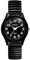 JewelryWe Uhren Herren Elastisch Edelstahl: Analog Quarz Armbanduhr Schwarz Stretch-Armband Herrenuhr Schwarz Runde Zifferblatt mit großen weißen Arabischen Zahlen Männer Geschäfts Lässige Uhr