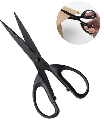 NICEIN Allzweck Schere - Scharfer,Antihaft,Edelstahl | Scheren,Papierschere, Bastelschere,haushaltsschere,küchen schere,büroschere, | Anti-Haft-Fluorbeschichtung für Klebeband (16cm-Schwarz)