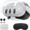 Qoosea 4 in 1 Custodia Protettiva per Meta Quest 3, Clear Cover in PC per Quest 3 VR Headset, Protettiva Copertura Antigraffio Case Accessori per Meta Quest 3 VR Headset, Trasparente