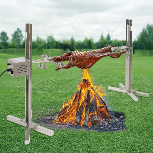 VonVVer BBQ Rotisserie Kit up to 40 kg - Large Grill Rotisserie Spit Roaster 5 Gears Adjustable Pig Spit Rotisserie Grill for Pig Rotisserie Hog Lamb Outdoor Party Campfire