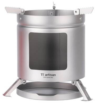 Ti artisan Poêle à bois portable pliable en titane pour le camping