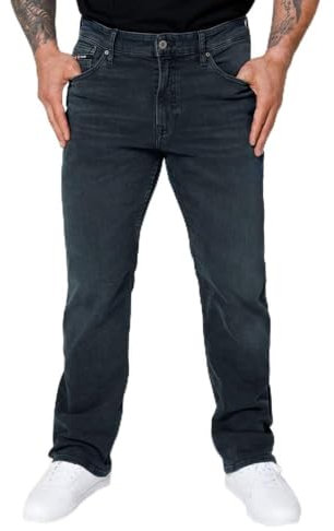 PITBULL - Jean Homme Coupe Regular Fit Classique et Droite, Pantalon en Jean Élastique, Coton (99%), Bleu Marine Foncé, 31/34