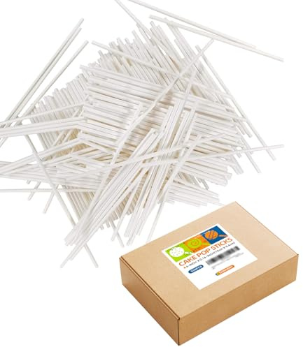 White Paper Lollipop Sticks,Cake Pop Sticks,Sucker Sticks for Cookies,Rainbow Candy,Chocolate,Cake Topper (6 Inch (Pack of 500))