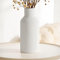 Winter Shore Vaso Bianco Ceramica - Vaso Fiori Interno Decorativo - Vaso Ceramica Bianco per Decorare Casa - Vaso per Pampas per Ufficio, Soggiorno - Soprammobile Moderno Elegante in Ceramica