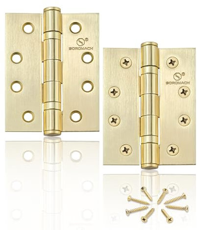 2 Stück Scharnier 100x76 mm Scharniere Klappbar Kugellager Golden Türschaniere Holztür Außen Schwerlastscharnier