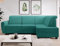 Easy4You Ecksofa Milo L-Form Türkis – 235x90x157 cm - Schlafsofa mit Bettkasten und Schlaffunktion - Eckcouch mit Stauraum – Rechts – Stoff Soro 86