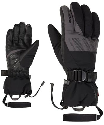 Ziener Herren GHALION Ski-Handschuhe/Wintersport | wasserdicht, Lange Stulpe, Black.Magnet, 9,5