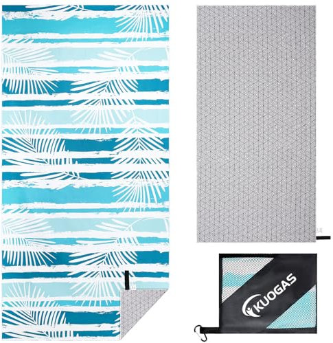 KUOGAS Strandtuch XXL 200×100 cm,Groß Schnelltrocknendes Mikrofaser Handtuch, Sandfrei Badetuch,Stranddecke Damen strandhandtuch
