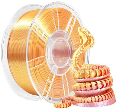iBOSS PLA+ Filament zweifarbiges Filament, helles und hartes 3D-Druckermaterial, 1,75 mm +/- 0,02 mm 1 kg Spule (2,2 LBS), geeignet für die meisten FDM 3D-Drucker, Seidenrosagold