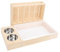 3-in-1-Kaninchen-Heu-Futterstation mit Katzentoilette, 2 Edelstahlschüsseln aus Holz, Schmutzabweisend für Meerschweinchen, Chinchillas, Hamster, Zwergkaninchen,