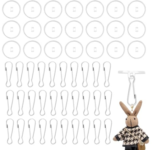 60 Pcs Ceiling Hooks Self Adhesive, No Drilling(2.3cm Diameter | Transparent Sticky Hooks with 60 Flag Pole Clips, Ideal for Kitchen, Bathroom, Wall, Door, and Ceiling Hanging